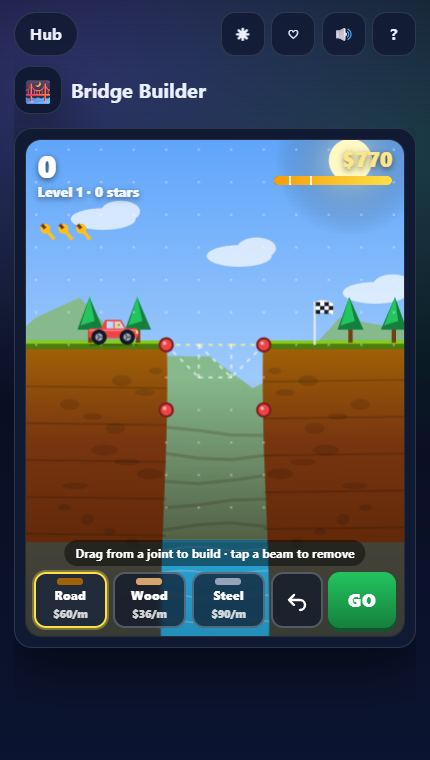 Bridge Builder gameplay screenshot