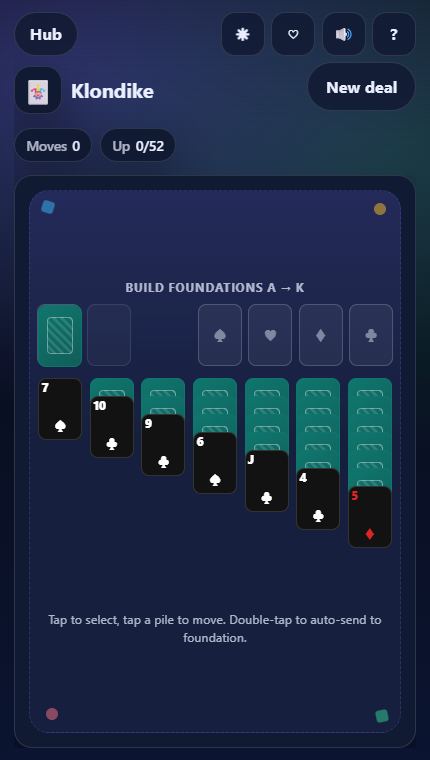 Klondike gameplay screenshot